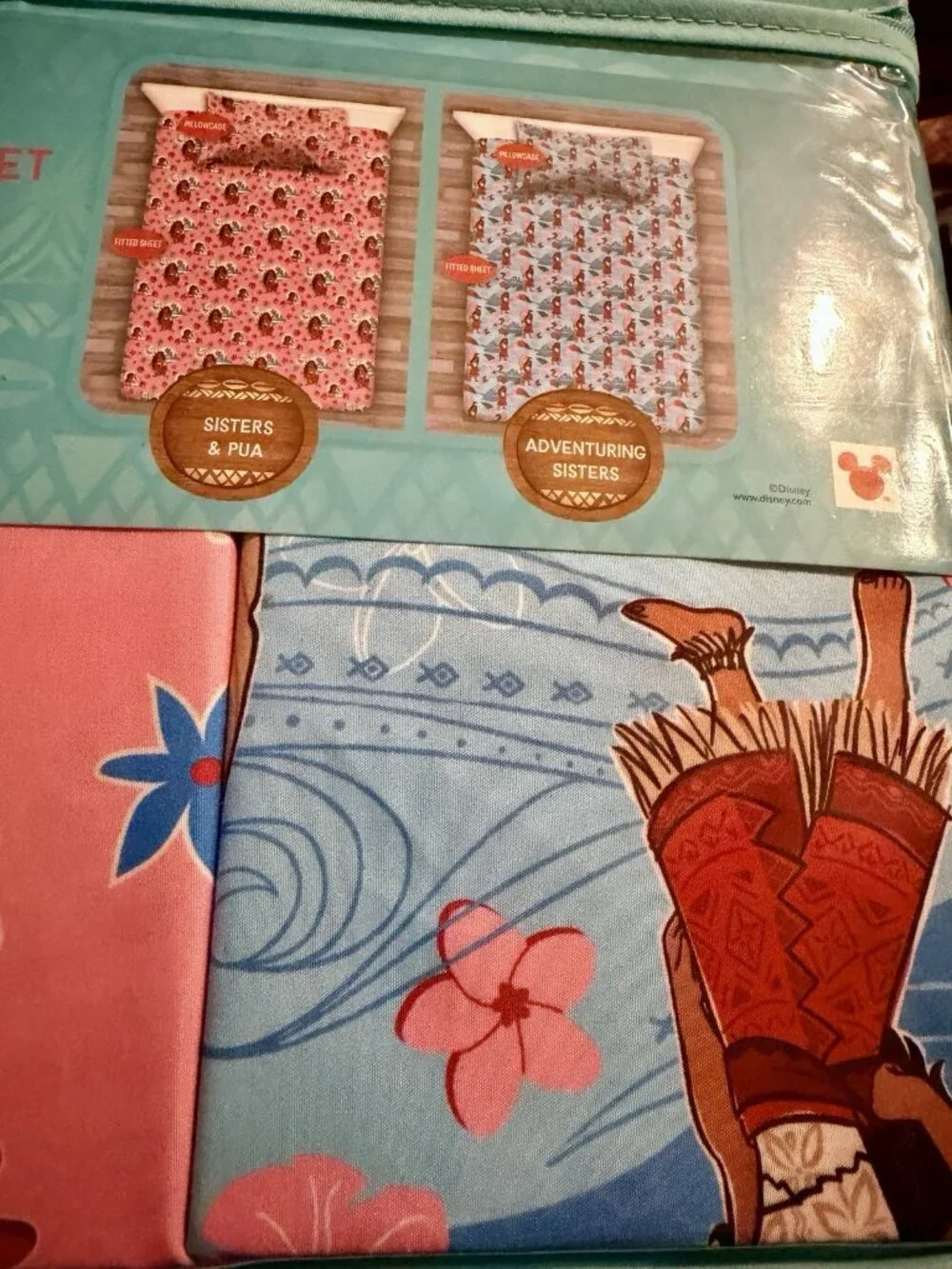 NWT Disney Moana 2 Twin Size 4 Pack Value Set 2 Fitted Sheet and 2 Pillowcases